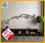 Porsche 911 Gt3 Rs Model 991 Detailed Silhouette Metal Wall Art