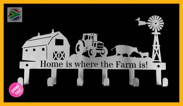 Home Is Where The Farm Is! 6 Hook Key Hook Hooks