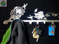 Protea Flower & Hummingbird Design Coat Key Hook Cap Hooks