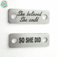 She Believed She Could Shoelace Tag Set Shoe Lace Tags