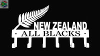 New Zealand All Blacks 6 Hook Key Stainless Steel Brush Finish Hooks