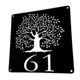 Oak Tree House Number Sign Wall Art