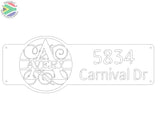 Alpahabet Monogram & Address Design House Sign Wall Art