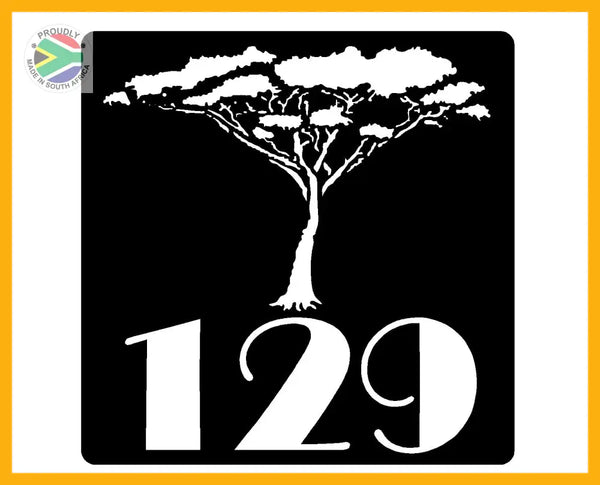 Acascia Tree House Number Sign Wall Art