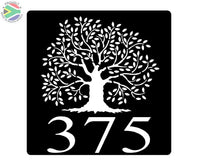 Oak Tree House Number Sign Wall Art