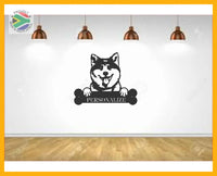 Akita Inu Wall Art With Personalized Text Dog Kennel & Run Accessories