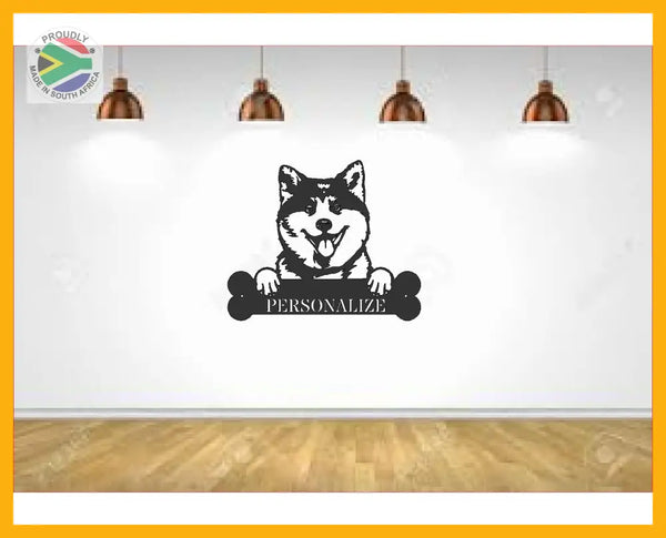 Akita Inu Wall Art With Personalized Text Dog Kennel & Run Accessories