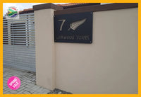 All Blacks Fern House Number Sign Wall Art