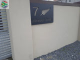 All Blacks Fern House Number Sign Wall Art