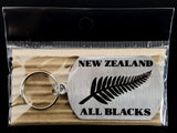 New Zealand All Blacks Single Sided Laser Engraved Key Ring-Bag Tag Key Rings