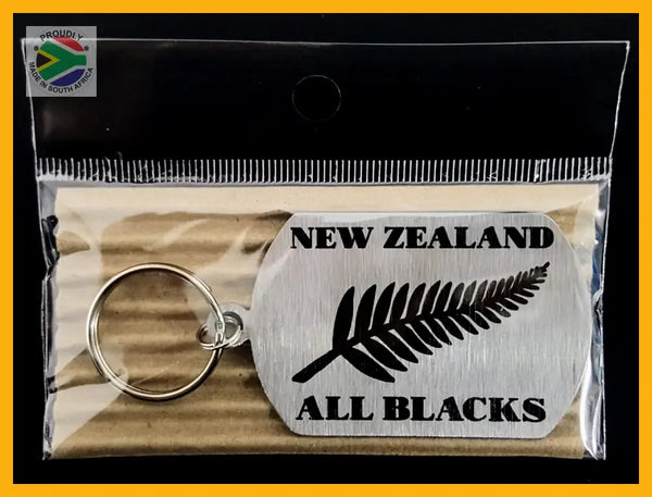 New Zealand All Blacks Single Sided Laser Engraved Key Ring-Bag Tag Key Rings