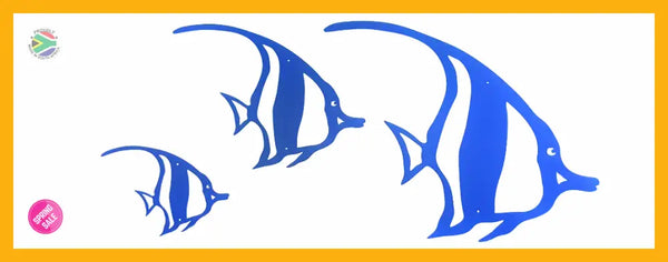 Angel Fish Mounted Wall Art Large / Aluminium Powder Coated Blue