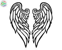 Angels Wings Set Wall Art Aluminium Powder Coated Black / Medium
