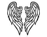 Angels Wings Set Wall Art Aluminium Powder Coated Black / Medium
