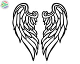 Angels Wings Set Wall Art Aluminium Powder Coated Black / Medium