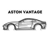 Aston Martin Vantage Detailed Silhouette Metal Wall Art