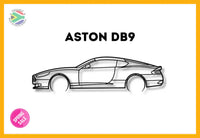 Aston Martin Db9 Detailed Silhouette Metal Wall Art