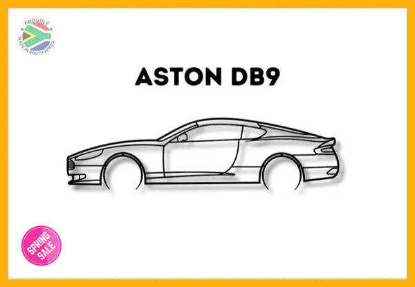 Aston Martin Db9 Detailed Silhouette Metal Wall Art