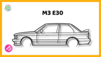 M3 E30 Detailed Silhouette Metal Wall Art