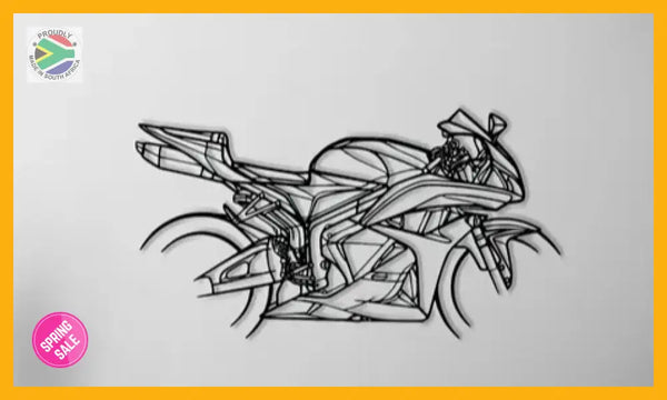 Honda CBR600RR Motorcycle Detailed Silhouette Metal Wall Art Wall Art