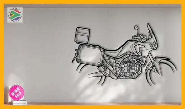 Honda CRF1000L Motorcycle Detailed Silhouette Metal Wall Art Wall Art