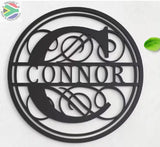 Personalised Split Alphabet Wall & Porch Monograms Art