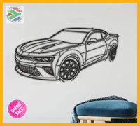 Camaro Ss 2016 Angled Detailed Silhouette Metal Wall Art