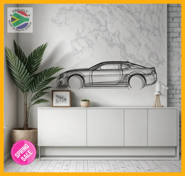 Camaro Ss Gen 6 Detailed Silhouette Metal Wall Art