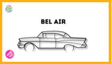 Chevrolet Bel Air Detailed Silhouette Metal Wall Art