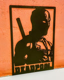 Wolverine & Deadpool Marvel Set Wall Art Powder Coated Black Wall Art