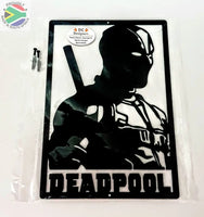 Wolverine & Deadpool Marvel Set Wall Art Powder Coated Black Wall Art