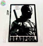 Wolverine & Deadpool Marvel Set Wall Art Powder Coated Black Wall Art