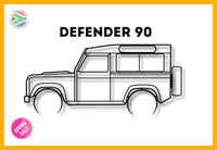 Land Rover Defender 90 Detailed Silhouette Metal Wall Art