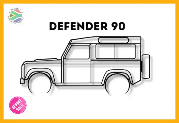 Land Rover Defender 90 Detailed Silhouette Metal Wall Art