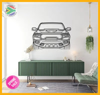 Dodge Ram Trx 2021 Front Angle Detailed Silhouette Metal Wall Art