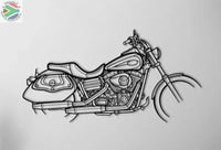Harley Davidson Dyna Low Rider 2008 Motorcycle Detailed Silhouette Metal Wall Art Wall Art