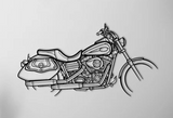 Harley Davidson Dyna Low Rider 2008 Motorcycle Detailed Silhouette Metal Wall Art Wall Art