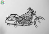 Harley Davidson Dyna Low Rider 2008 Motorcycle Detailed Silhouette Metal Wall Art Wall Art