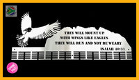 Eagle Verse Isaiah 40:31. 72 Tier Medal Hanger Stainless Steel Brush Finish Sports Medal Hangers