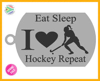 Eat Sleep Hockey Repeat Double Sided Laser engraved Key Ring-Bag Tag key Rings