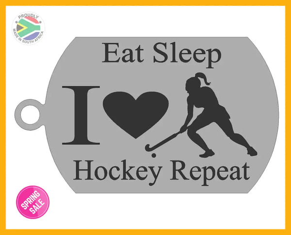 Eat Sleep Hockey Repeat Double Sided Laser engraved Key Ring-Bag Tag key Rings
