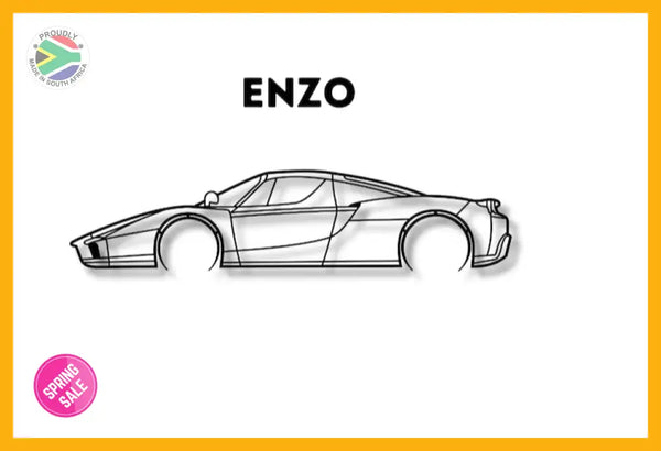 Enzo Ferrari Detailed Silhouette Metal Wall Art
