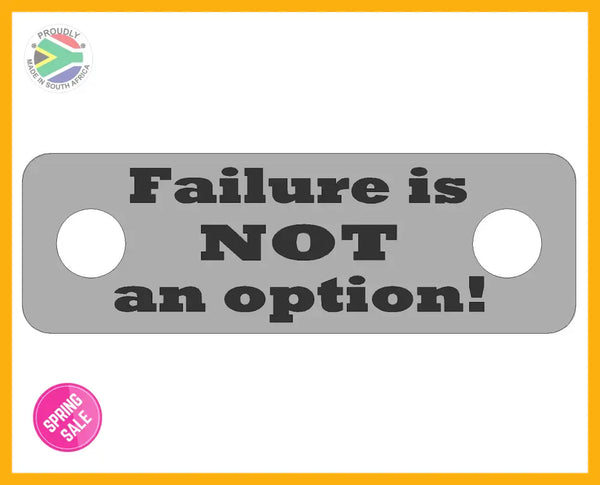 Failure is NOT an option! Individual Shoelace Tag Shoe Lace Tags