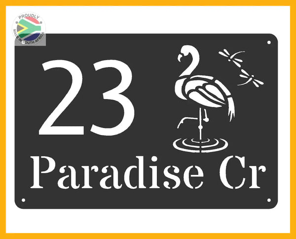 Flamingo House Sign Wall Art