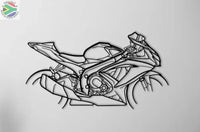 Suzuki GSX-R Motorcycle Detailed Silhouette Metal Wall Art Wall Art