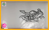 Suzuki GSX-R Motorcycle Detailed Silhouette Metal Wall Art Wall Art