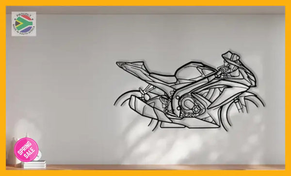 Suzuki GSX-R Motorcycle Detailed Silhouette Metal Wall Art Wall Art