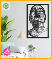 Geometric Face Design 3 Mounted Wall Art