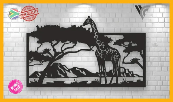 Giraffe Design Steel Wall Art
