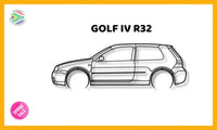 Golf 4 R32 Detailed Silhouette Metal Wall Art